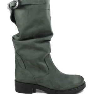 Stivali Invernali | Bikers Invernali | In Time Stivali Biker Boots Metà Polpaccio "NOA/M" - Nabuk Verde