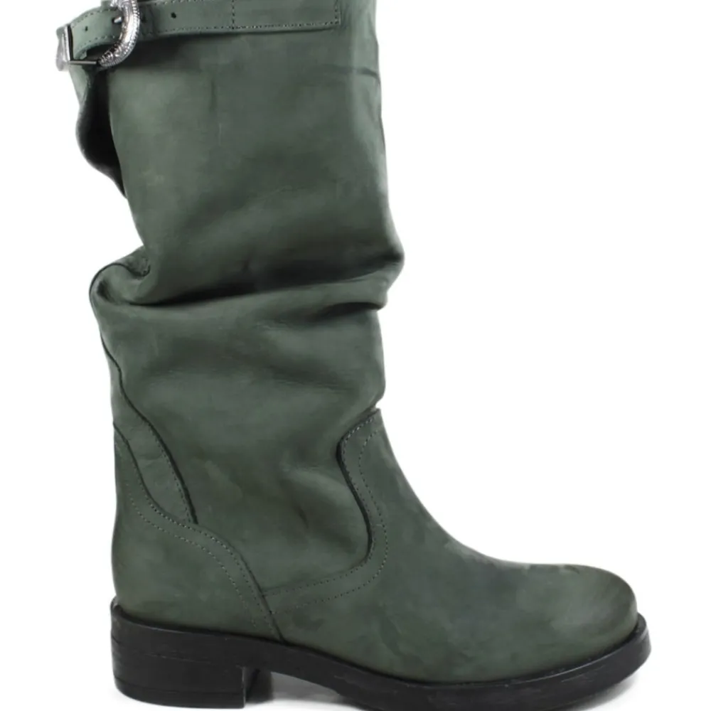 stivali_biker_boots_met_p_0-3.webp Stivali Invernali | Bikers Invernali | In Time Stivali Biker Boots Metà Polpaccio "NOA/M" - Nabuk Verde