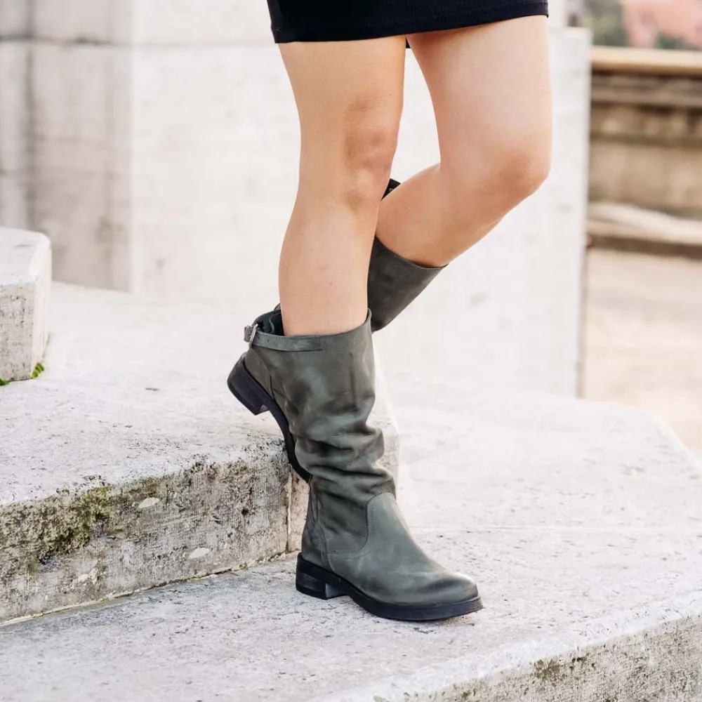 stivali_biker_boots_met_p_1-3.webp Stivali Invernali | Bikers Invernali | In Time Stivali Biker Boots Metà Polpaccio "NOA/M" - Nabuk Verde