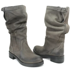 Stivali Invernali | Bikers Invernali | In Time Stivali Biker Boots Metà Polpaccio "NOA/M" - Nabuk Grigio