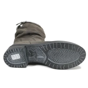 Stivali Invernali | Bikers Invernali | In Time Stivali Biker Boots Metà Polpaccio "NOA/M" - Nabuk Grigio