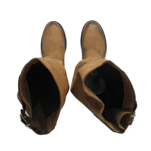 Stivali Invernali | Bikers Invernali | In Time Stivali Biker Boots Metà Polpaccio "NOA/M" - Nabuk Cuoio