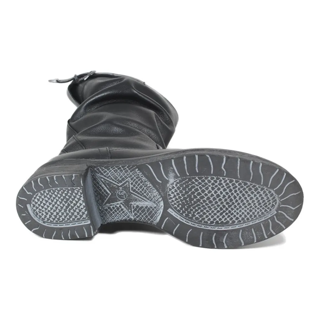 stivali_biker_boots_met_p_7-1.webp Stivali Invernali | Bikers Invernali | In Time Stivali Biker Boots Metà Polpaccio "NOA/M" - Pelle Nero