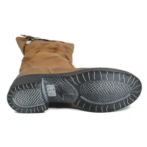 Stivali Invernali | Bikers Invernali | In Time Stivali Biker Boots Metà Polpaccio "NOA/M" - Nabuk Cuoio