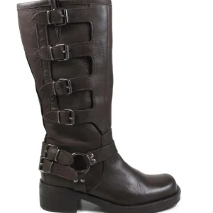 Stivali Invernali | Bikers Invernali | Personal Stivali Biker Punta Squadrata 5 Fibbie "DAVE" - Testa di Moro TestadiMoro