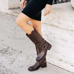 Stivali Invernali | Bikers Invernali | Personal Stivali Biker Punta Squadrata con Cavigliera "MICK" - Testa di Moro TestadiMoro