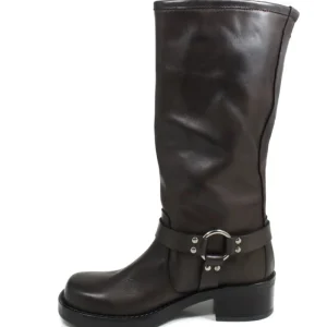 Stivali Invernali | Bikers Invernali | Personal Stivali Biker Punta Squadrata 3 Fibbie "ROGER" - Marrone TestadiMoro