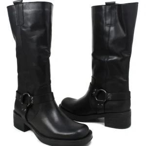 Stivali Invernali | Bikers Invernali | Personal Stivali Biker Punta Squadrata con Cavigliera "MICK" - Nero