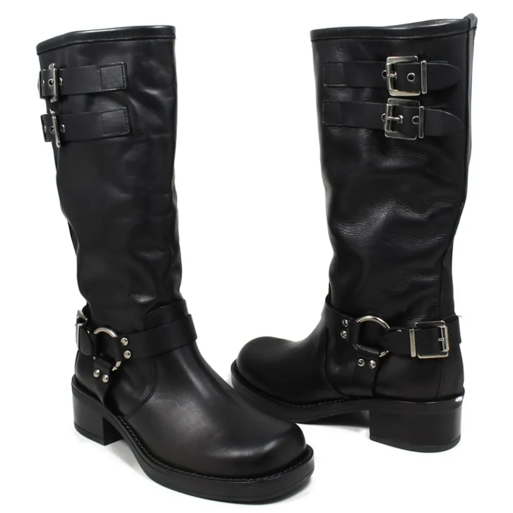 stivali_biker_punta_squad_5-2.webp Stivali Invernali | Bikers Invernali | Personal Stivali Biker Punta Squadrata 3 Fibbie "ROGER" - Nero