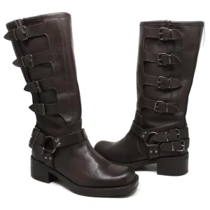 Stivali Invernali | Bikers Invernali | Personal Stivali Biker Punta Squadrata 5 Fibbie "DAVE" - Testa di Moro TestadiMoro