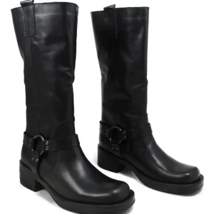 Stivali Invernali | Bikers Invernali | Personal Stivali Biker Punta Squadrata con Cavigliera "MICK" - Nero