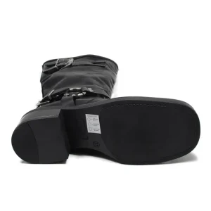 Stivali Invernali | Bikers Invernali | Personal Stivali Biker Punta Squadrata 3 Fibbie "ROGER" - Nero