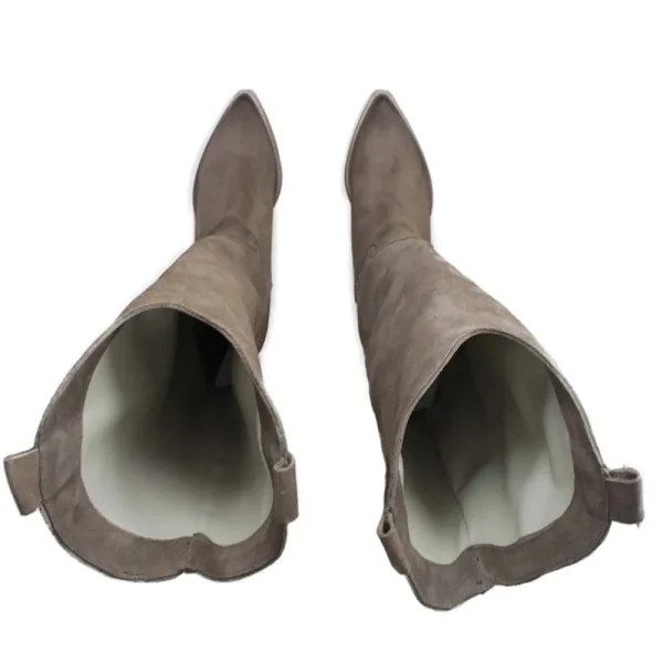 Stivali Estivi | Stivali Con Tacco | Personal Stivali Camperos Alti in Pelle Scamosciata "PAM" - Taupe