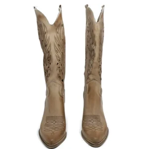 Stivali Con Tacco | Stivali Estivi | Personal Stivali Camperos Alti Laserati con tacco "Samy" - Taupe