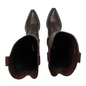 Stivali Con Tacco | Stivali Invernali | Personal Stivali Camperos Texani con Cavigliera "PAGE" - Pelle Ingrassata Marrone TestadiMoro