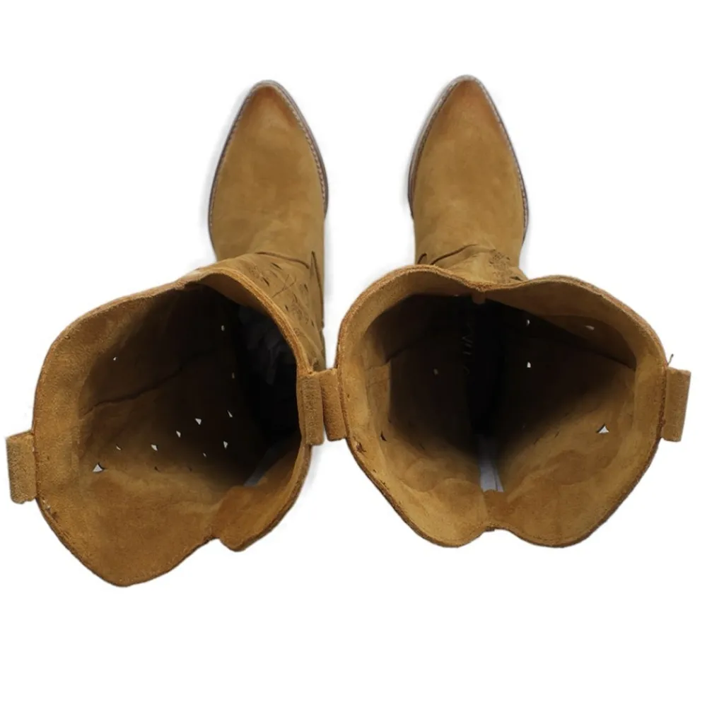 stivali_camperos_texani_t_4.webp Stivali Con Tacco | Stivali Estivi | In Time Stivali Camperos Texani Traforati a Laser "JULIA" - Camoscio Cuoio