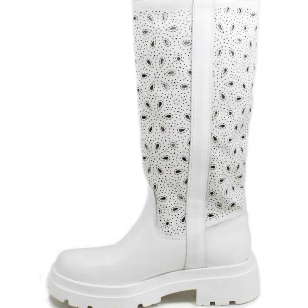 stivali_combat_boots_esti_3.webp Stivali Estivi | Stivali E Scarpe Con Zeppa | In Time Stivali Combat Boots Estivi Laserati "OLIVIA" - Pelle Bianco