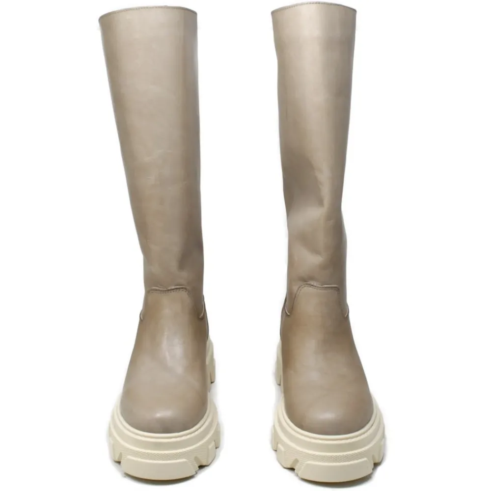 stivali_combat_boots_plat_4.webp Anfibi | Stivali E Scarpe Con Zeppa | Personal Stivali Combat Boots Platform "SNAP" - Pelle Taupe