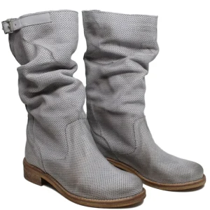 Stivali Estivi | Bikers Estivi | In Time Stivali Estivi Traforati Arricciati "BIK/M" - Grigio