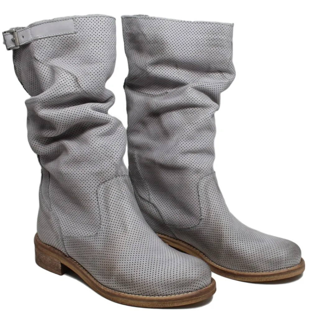 stivali_estivi_traforati__4-3.webp Stivali Estivi | Bikers Estivi | In Time Stivali Estivi Traforati Arricciati "BIK/M" - Grigio