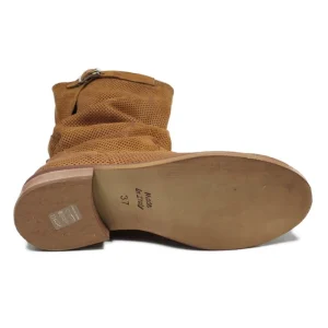 Stivali Estivi | Bikers Estivi | In Time Stivali Estivi Traforati Arricciati "BIK/M" - Cuoio