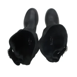 Stivali Estivi | Bikers Estivi | In Time Stivali Estivi Traforati Arricciati "BIK/M" - Nabuk Nero