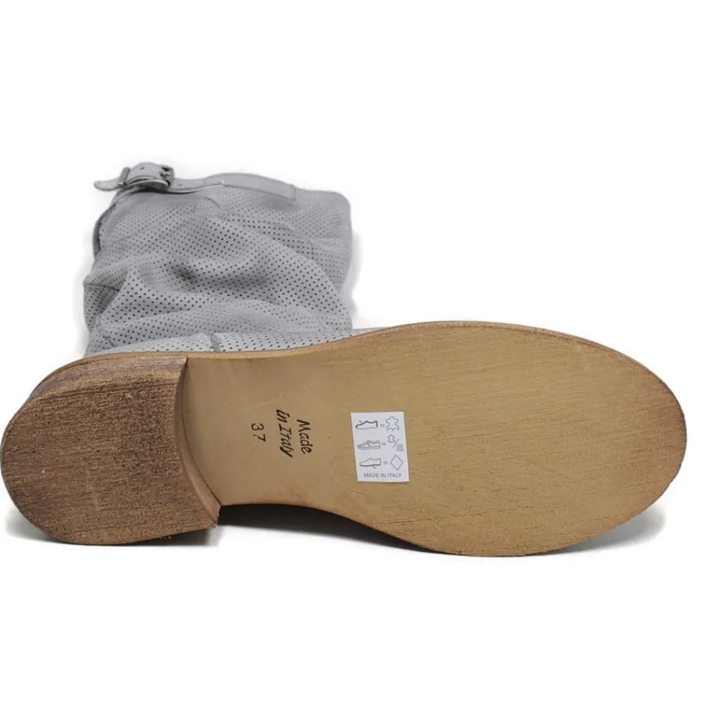 stivali_estivi_traforati__6.webp Stivali Estivi | Bikers Estivi | In Time Stivali Estivi Traforati Arricciati "BIK/M" - Grigio