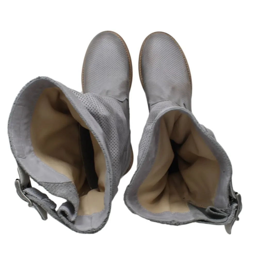 stivali_estivi_traforati__7.webp Stivali Estivi | Bikers Estivi | In Time Stivali Estivi Traforati Arricciati "BIK/M" - Grigio