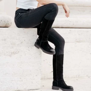 Stivali Invernali | Bikers Invernali | Personal Stivali Invernali Alti Scamosciati "DECK/A" - Nero