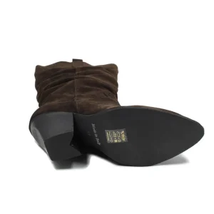 Stivali Con Tacco | Stivali Invernali | Personal Stivali Texani Camperos Arricciati con tacco "EMILY" - Camoscio Testa di Moro TestadiMoro