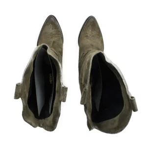 Stivali Con Tacco | Stivali Texani | Personal Stivali Texani Camperos Ricamati con tacco "Leyla" - Camoscio Taupe