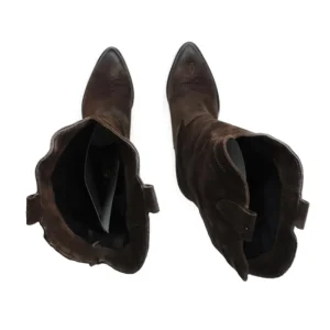 Stivali Con Tacco | Stivali Texani | Personal Stivali Texani Camperos Ricamati con tacco "Leyla" - Camoscio Testa di Moro TestadiMoro