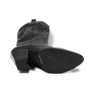 Stivali Con Tacco | Stivali Texani | Personal Stivali Texani Camperos Ricamati con tacco "Leyla" - Nero