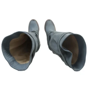 Stivali Con Tacco | Stivali Estivi | In Time Stivali Traforati con Cinturini e Tacco Medio "Keli" - Nabuk Jeans